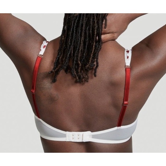NWT Victorias Secret Red Heart Print Satin Demi‎ Bra White Red Bow XL Valentines - Picture 4 of 11